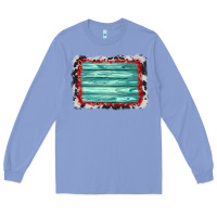 Colony Blue cowhide bandana wood background Long Sleeve Tee - AdoDesignShop