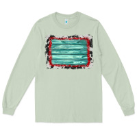Matcha cowhide bandana wood background Long Sleeve Tee - AdoDesignShop