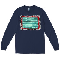 Navy cowhide bandana wood background Long Sleeve Tee - AdoDesignShop