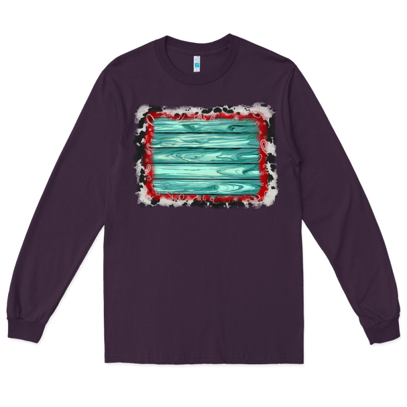 Cowhide Bandana Wood Background Long Sleeve Tee by AdoDesignShop | Teevron