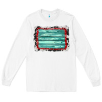 White cowhide bandana wood background Long Sleeve Tee - AdoDesignShop