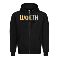 Black know your worth Zipper Hoodie - MaliasSmallBusiness