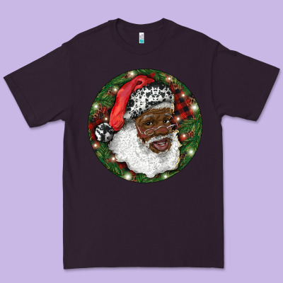Premium Tee African American Santa Christmas