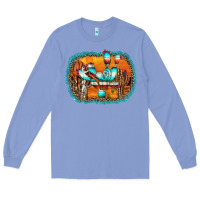 Colony Blue western cactus Long Sleeve Tee - AdoDesignShop