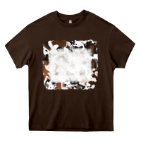 Chocolate Brown black and brown cowhide Heavy Core Tee - RanaPortraitStore