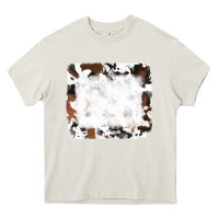 Cream black and brown cowhide Heavy Core Tee - RanaPortraitStore
