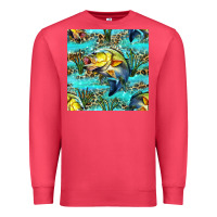 Cardinal Lake Fish And Reeds With Leopard Seamless Pattern Bbs Premium Sweatshirt - BundleAndBundleShop