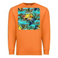 Carrot Lake Fish And Reeds With Leopard Seamless Pattern Bbs Premium Sweatshirt - BundleAndBundleShop