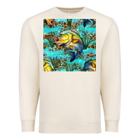 Sandshell Lake Fish And Reeds With Leopard Seamless Pattern Bbs Premium Sweatshirt - BundleAndBundleShop