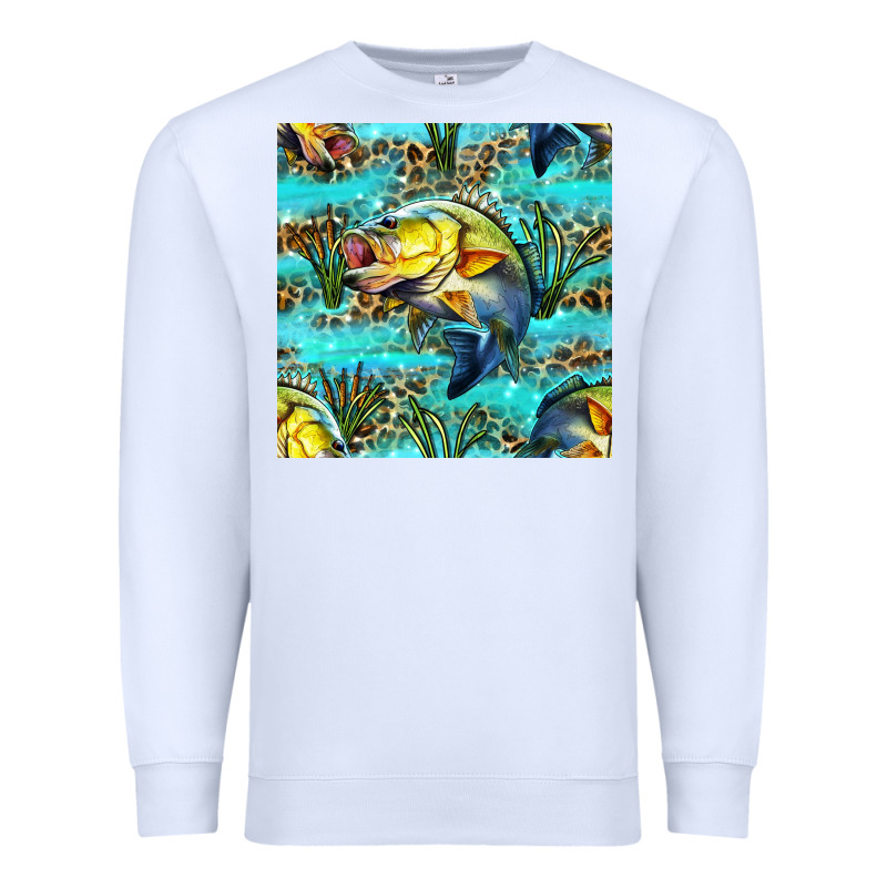 Lake Fish And Reeds With Leopard Seamless Pattern Bbs Premium Sweatshirt by BundleAndBundleShop | Teevron