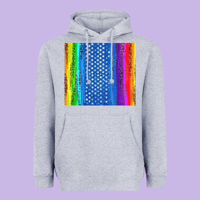 Lgbtq+ Pride American Flag Tumbler Heavyweight Hoodie Designed By Bundleandbundleshop