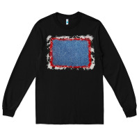 Black cowhide bandana denim background Long Sleeve Tee - AdoDesignShop