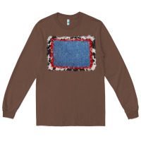 Chestnut cowhide bandana denim background Long Sleeve Tee - AdoDesignShop