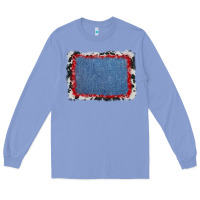 Colony Blue cowhide bandana denim background Long Sleeve Tee - AdoDesignShop