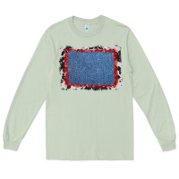 Matcha cowhide bandana denim background Long Sleeve Tee - AdoDesignShop