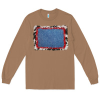 Toasted Coconut cowhide bandana denim background Long Sleeve Tee - AdoDesignShop