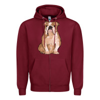 Burgundy bulldog Zipper Hoodie - MaliasSmallBusiness