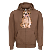 Chestnut bulldog Zipper Hoodie - MaliasSmallBusiness