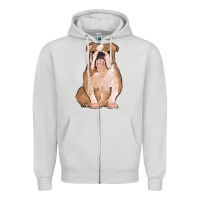Dove Grey bulldog Zipper Hoodie - MaliasSmallBusiness