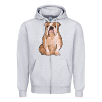 Heather Grey bulldog Zipper Hoodie - MaliasSmallBusiness