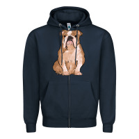 Navy bulldog Zipper Hoodie - MaliasSmallBusiness