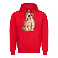 Red bulldog Zipper Hoodie - MaliasSmallBusiness