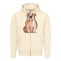 Sandshell bulldog Zipper Hoodie - MaliasSmallBusiness