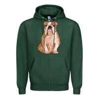Sports Green bulldog Zipper Hoodie - MaliasSmallBusiness