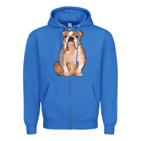 True Royal bulldog Zipper Hoodie - MaliasSmallBusiness