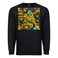 Black Leopard Digital Camera And Sunflowers With Camouflage Seamless Pattern Premium Sweatshirt - BundleAndBundleShop