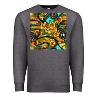 Charcoal Heather Leopard Digital Camera And Sunflowers With Camouflage Seamless Pattern Premium Sweatshirt - BundleAndBundleShop