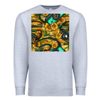 Heather Grey Leopard Digital Camera And Sunflowers With Camouflage Seamless Pattern Premium Sweatshirt - BundleAndBundleShop