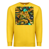 Lemon Leopard Digital Camera And Sunflowers With Camouflage Seamless Pattern Premium Sweatshirt - BundleAndBundleShop