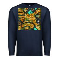 Navy Leopard Digital Camera And Sunflowers With Camouflage Seamless Pattern Premium Sweatshirt - BundleAndBundleShop