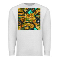 Oatmeal Heather Leopard Digital Camera And Sunflowers With Camouflage Seamless Pattern Premium Sweatshirt - BundleAndBundleShop