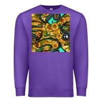 Purple Leopard Digital Camera And Sunflowers With Camouflage Seamless Pattern Premium Sweatshirt - BundleAndBundleShop