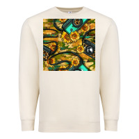 Sandshell Leopard Digital Camera And Sunflowers With Camouflage Seamless Pattern Premium Sweatshirt - BundleAndBundleShop