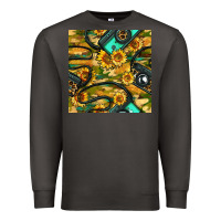 Smoke Leopard Digital Camera And Sunflowers With Camouflage Seamless Pattern Premium Sweatshirt - BundleAndBundleShop