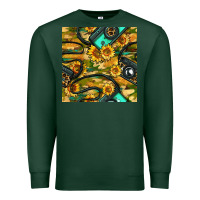 Sports Green Leopard Digital Camera And Sunflowers With Camouflage Seamless Pattern Premium Sweatshirt - BundleAndBundleShop
