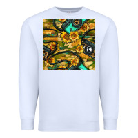 Leopard Digital Camera And Sunflowers With Camouflage Seamless Pattern Premium Sweatshirt | Teevron