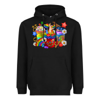Black LGBTQ+ Pride Coffee Cups Heavyweight Hoodie - BundleAndBundleShop