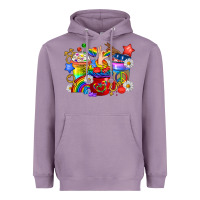 Lavender LGBTQ+ Pride Coffee Cups Heavyweight Hoodie - BundleAndBundleShop