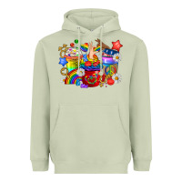 Matcha LGBTQ+ Pride Coffee Cups Heavyweight Hoodie - BundleAndBundleShop