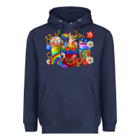 Navy LGBTQ+ Pride Coffee Cups Heavyweight Hoodie - BundleAndBundleShop