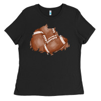 Black football patch Ladies Tee - AdoDesignShop