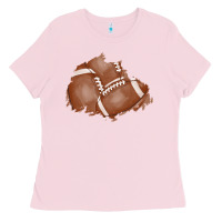 Bubblegum Pink football patch Ladies Tee - AdoDesignShop