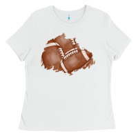 White football patch Ladies Tee - AdoDesignShop