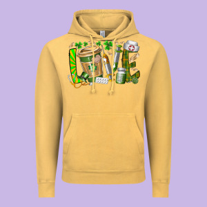 St Patricks Love Nurse Vintage Hoodie Designed By Racoondesign