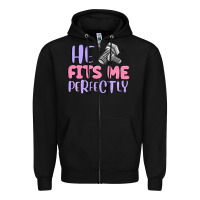 Black he fits me perfectly Zipper Hoodie - MaliasSmallBusiness