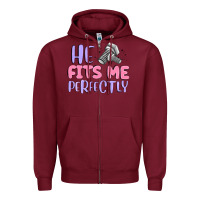Burgundy he fits me perfectly Zipper Hoodie - MaliasSmallBusiness